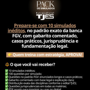 Pack simulados para o concurso do Espírito Santo. 🏷️Cupom: Cartorionofoco.