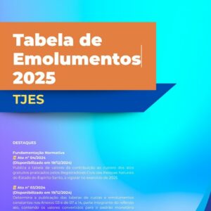 Tabela de Custas e Emolumentos TJES 2025